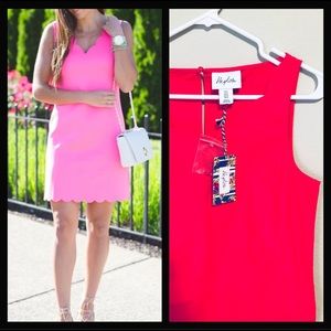 Heyton shift dress with scallop edge